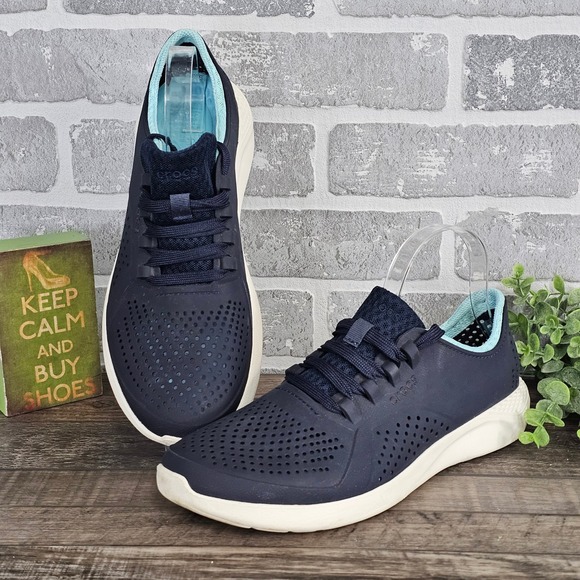 CROCS Shoes - Crocs LiteRide Pacer Sneakers Womens 11 Navy Lightweight Comfort Shoes 205234